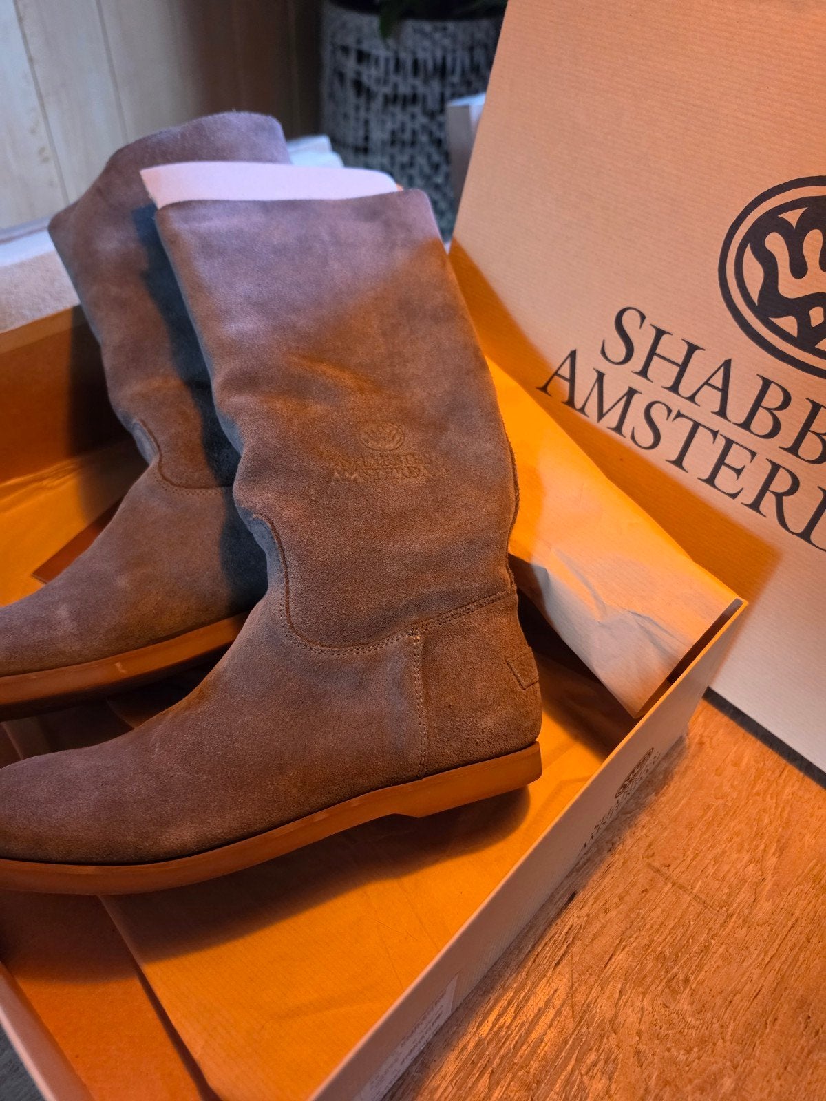 Shabbies Amsterdam laarzen - Maat 38 Taupe, Lage of Enkellaarzen, Ophalen of Verzenden, Gedragen, Bruin