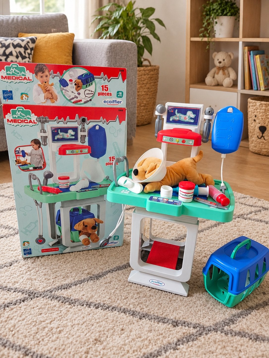 Ecoiffier Dierenarts Speelset met Pluchen Hondje, Ophalen of Verzenden, Zo goed als nieuw, Jongen of Meisje