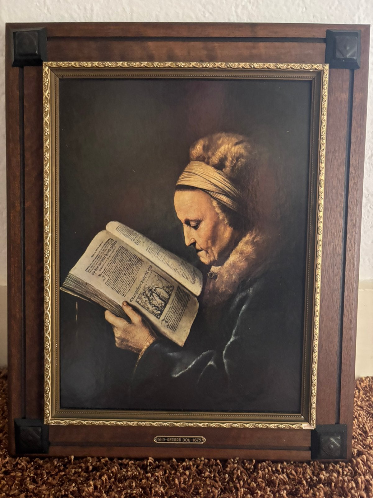 Schilderij Gerard Dou lezende vrouw, Ophalen
