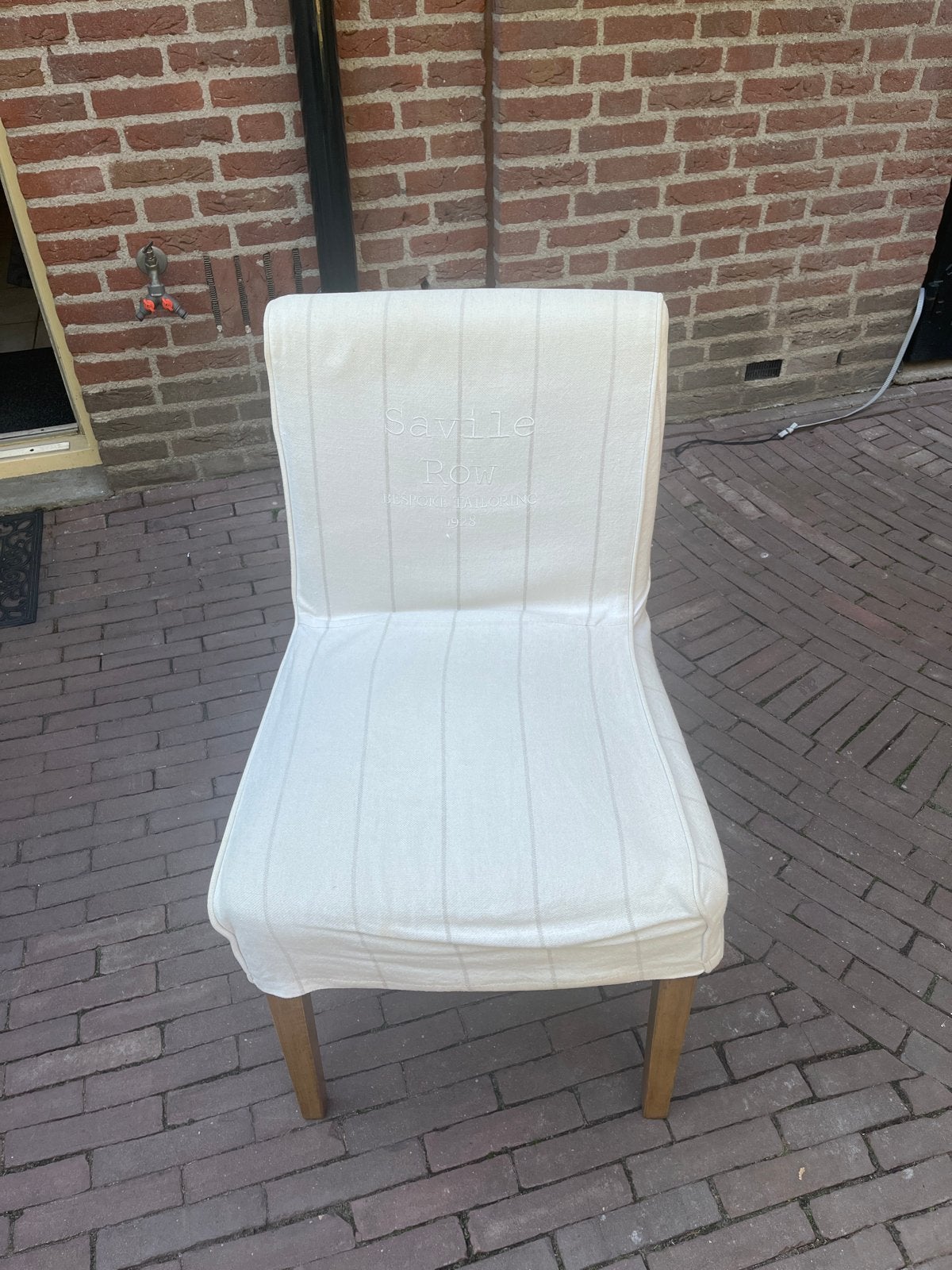 6 Riviera Maison stoelen met hoes (gekrompen), Ophalen of Verzenden, Gebruikt