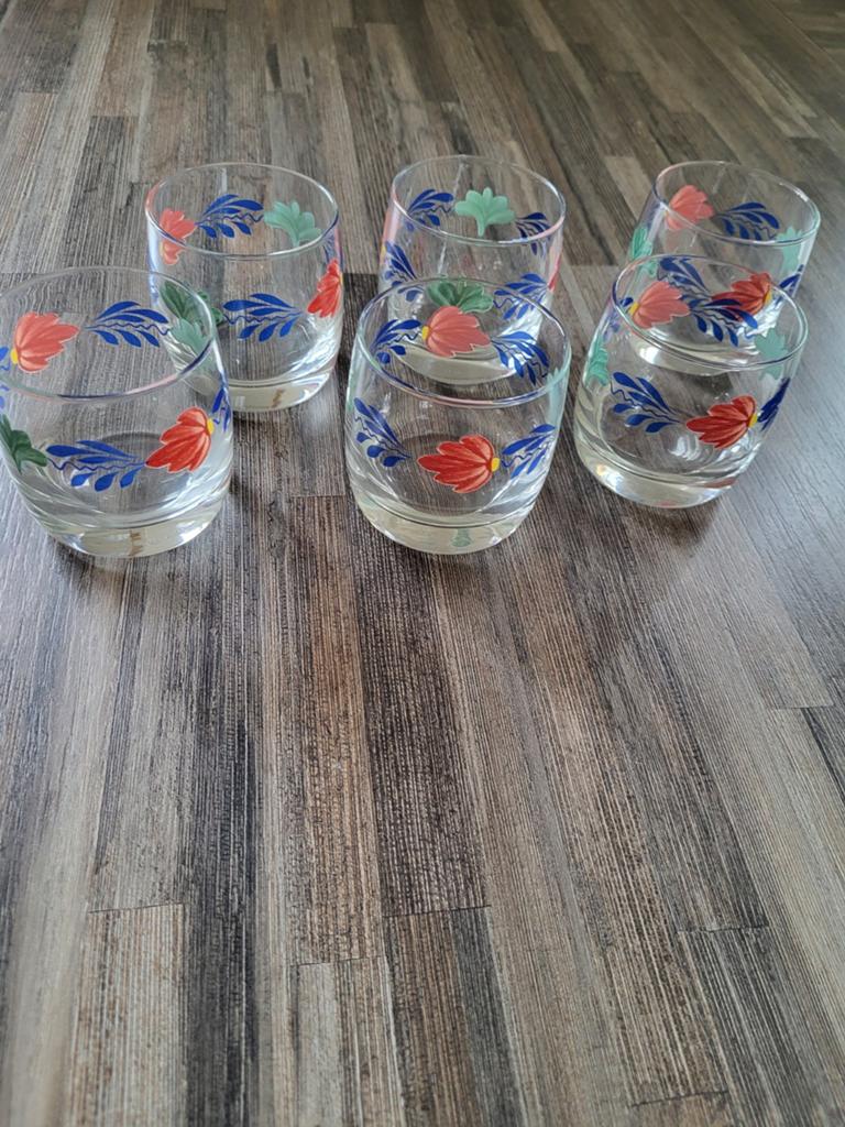 Boerenbont glazen laag (set van 6), Huis en Inrichting, Keuken | Servies, Glas of Glazen, Nieuw, Ophalen of Verzenden, Glas