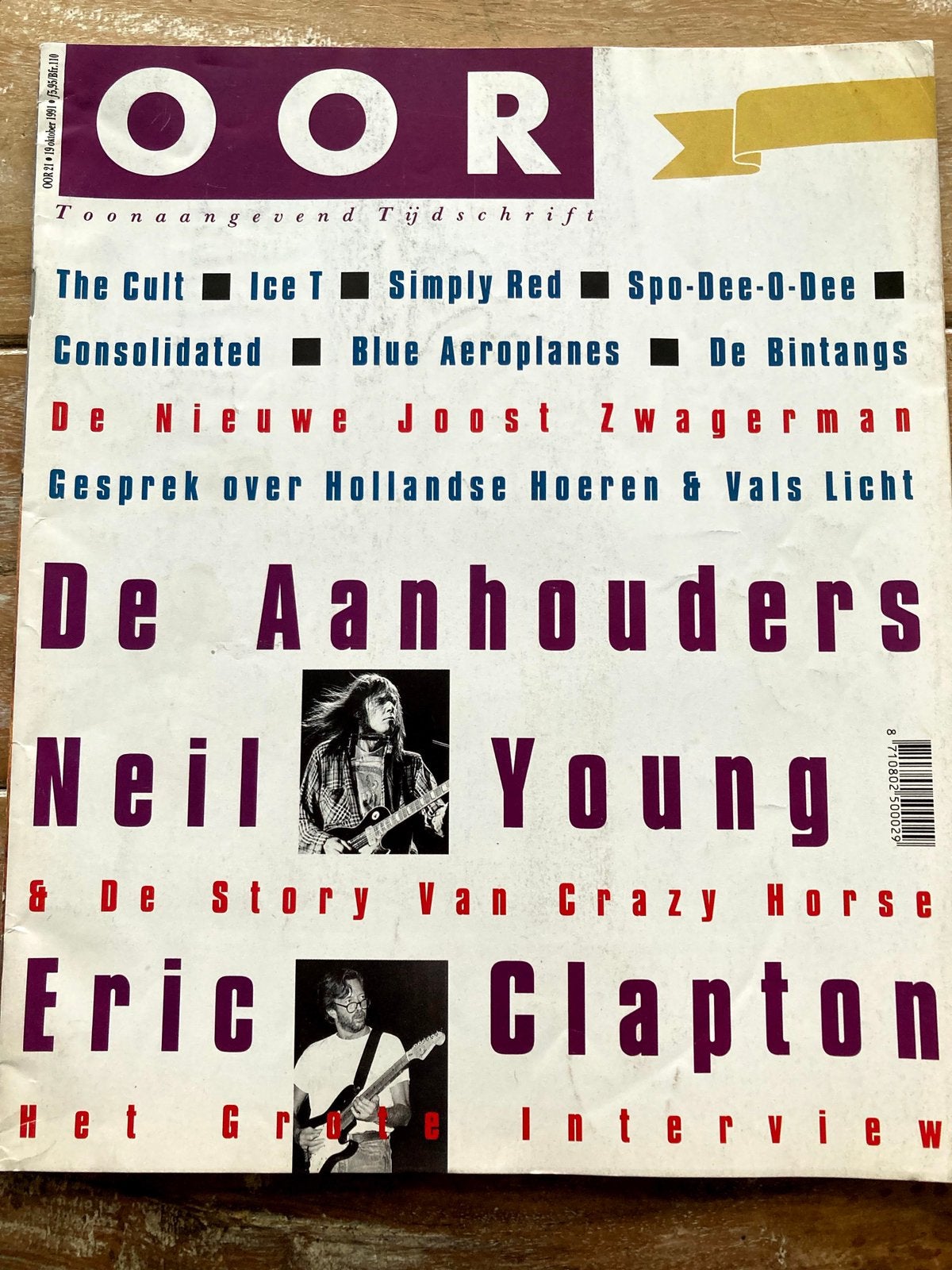 OOR Magazine 1991 NEIL YOUNG Eric Clapton THE CULT Bintangs, Ophalen of Verzenden, Zo goed als nieuw, Muziek, Film of Tv