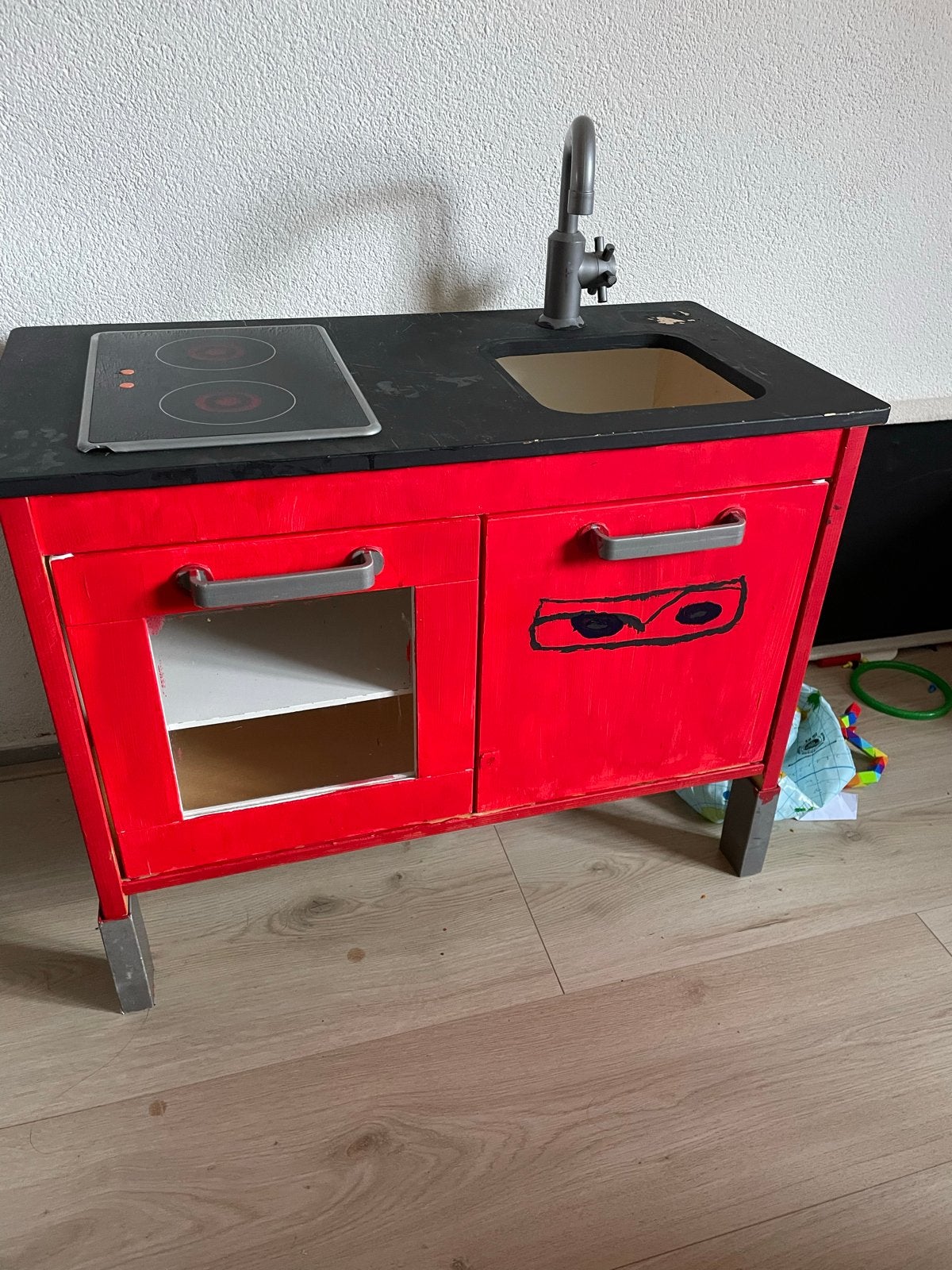 Kinderkeukentje Cars thema met werkende kookplaat, Ophalen, Gebruikt, Speelkeuken