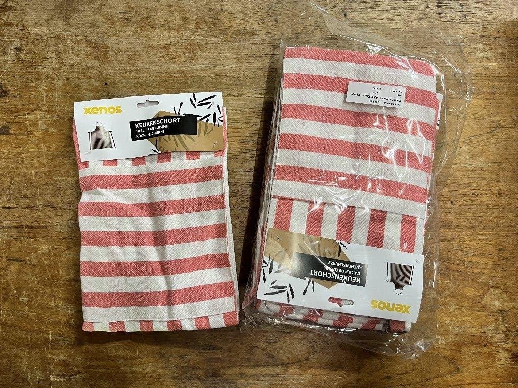 Set van 6 keukenschorten - Alleen als complete set te koop!, Ophalen of Verzenden, Nieuw, Wit, Schort