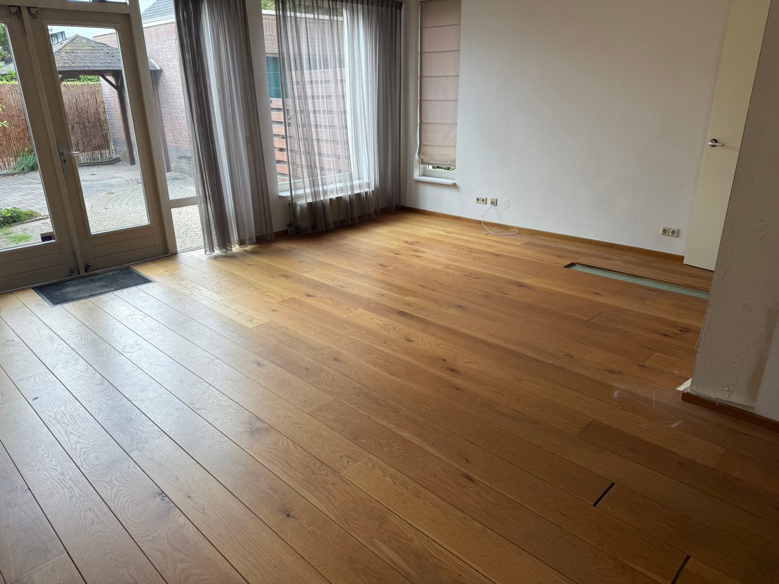 Massief eiken vloerdelen 18cm breed 20 mm dik 40m², Ophalen, Gebruikt, Vloerdelen of -planken, 10 m² of meer