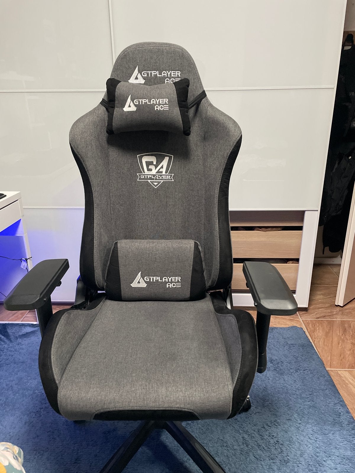 GT Player Gaming Stoel - Comfortabel, Huis en Inrichting, Bureaustoelen, Ophalen, Gebruikt, Grijs, Gaming bureaustoel