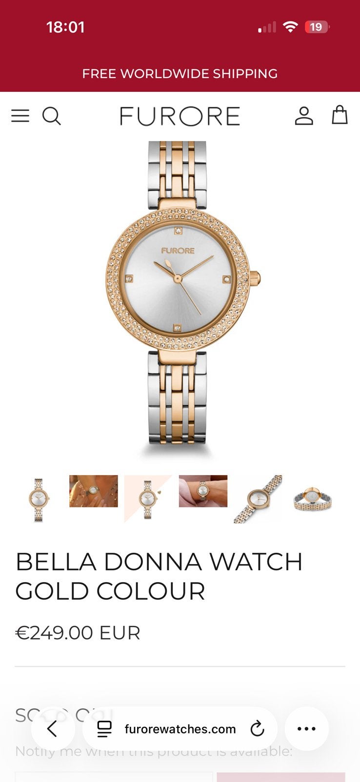 Horloge bella donna, Ophalen of Verzenden, Nieuw, Overige merken, Met strass
