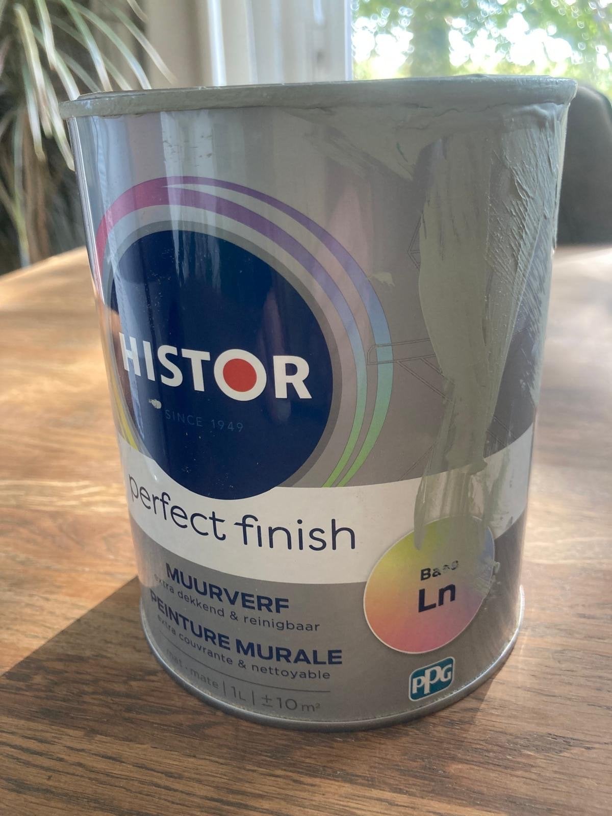 Histor Perfect Finish Muurverf Mat 1L - Kleur 10.05.65, Nieuw, Ophalen of Verzenden, Verf, Grijs