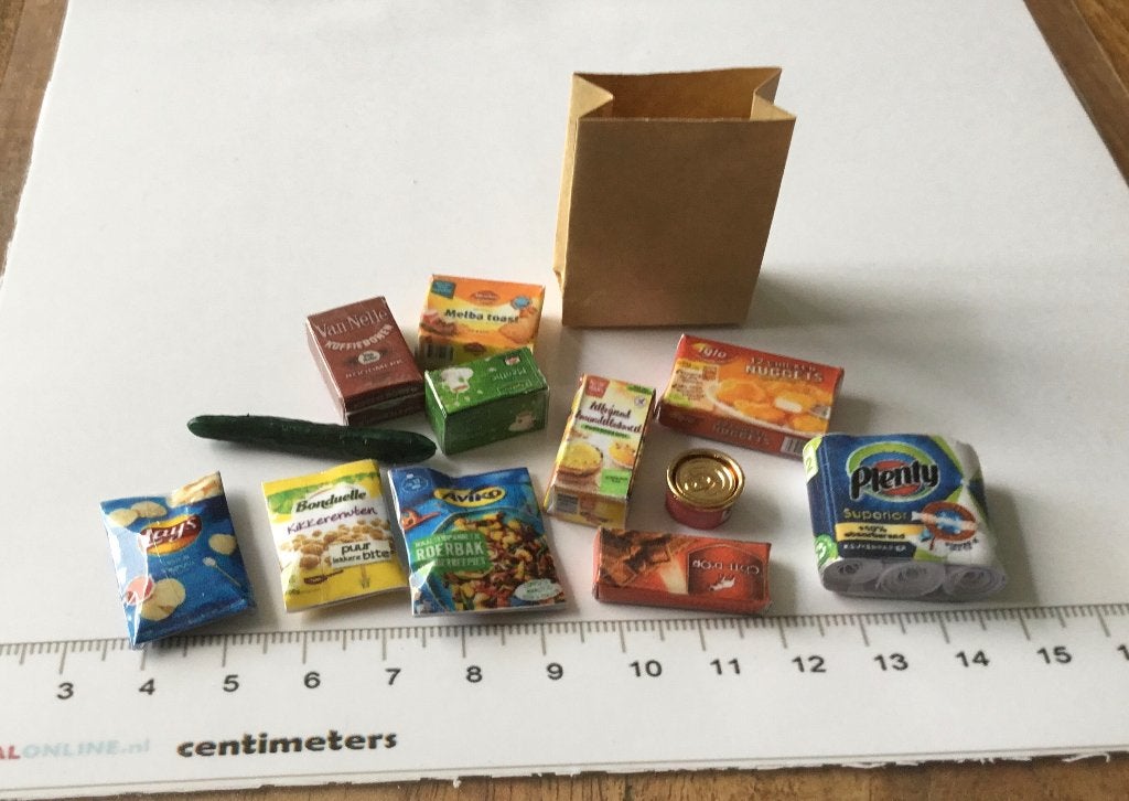 Poppenhuis miniaturen zak boodschappen 182, Ophalen of Verzenden, Nieuw, Poppenhuis