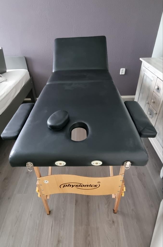 Physionics massagetafel zwart., Ophalen, Gebruikt, Massagetafel