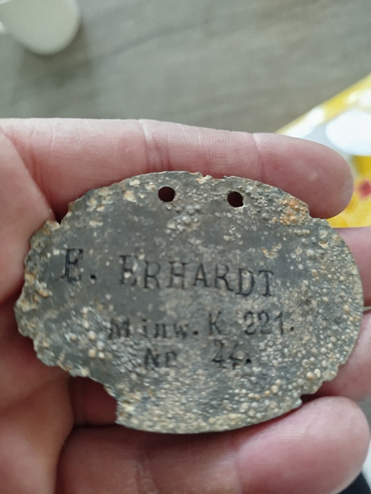 Zeldzaam minenwerfer Erkennungsmarke wo1, Ophalen of Verzenden, Duitsland