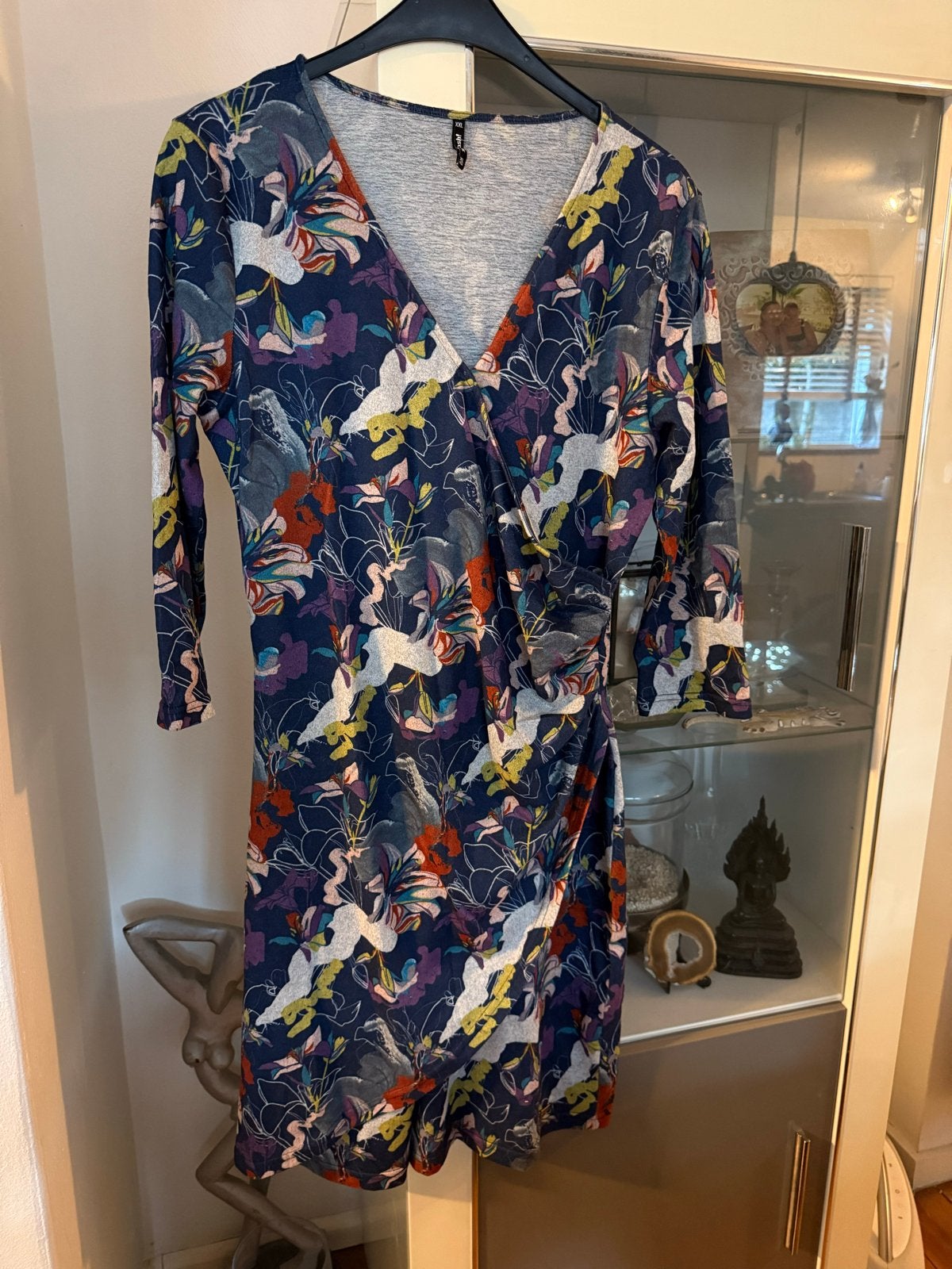 Smash! Jurk met bloemenprint en overslag, maat XXL, Meerkleurig, Maat 46/48 (XL) of groter, Ophalen of Verzenden, Zo goed als nieuw