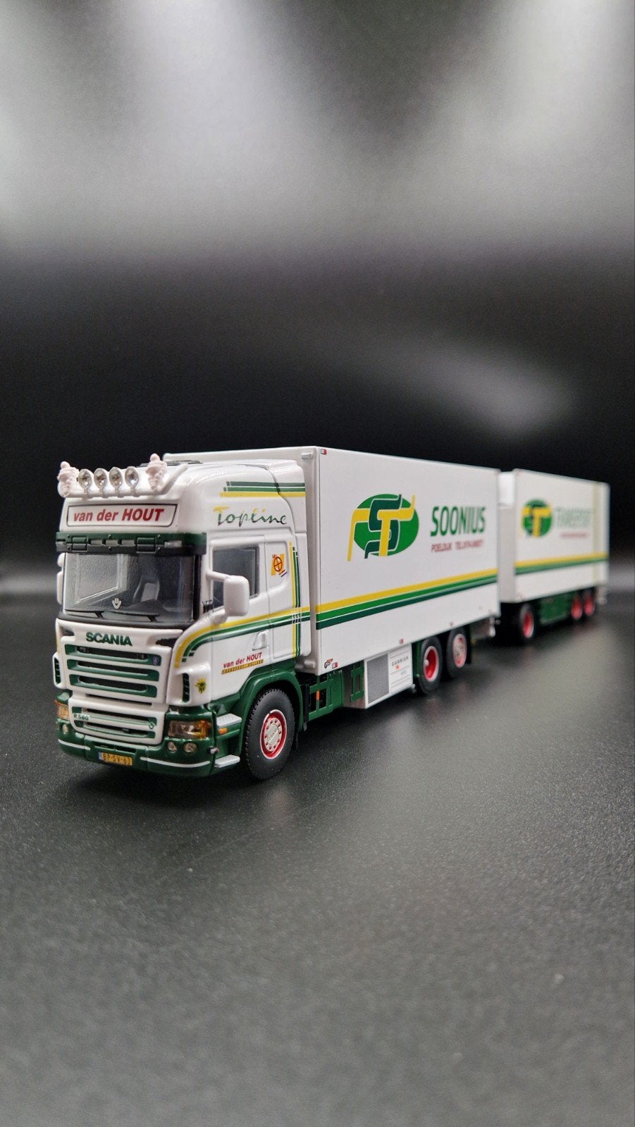 Wsi | Van der Hout - Soonius -Scania, Hobby en Vrije tijd, Ophalen of Verzenden, Zo goed als nieuw, Bus of Vrachtwagen, Wsi