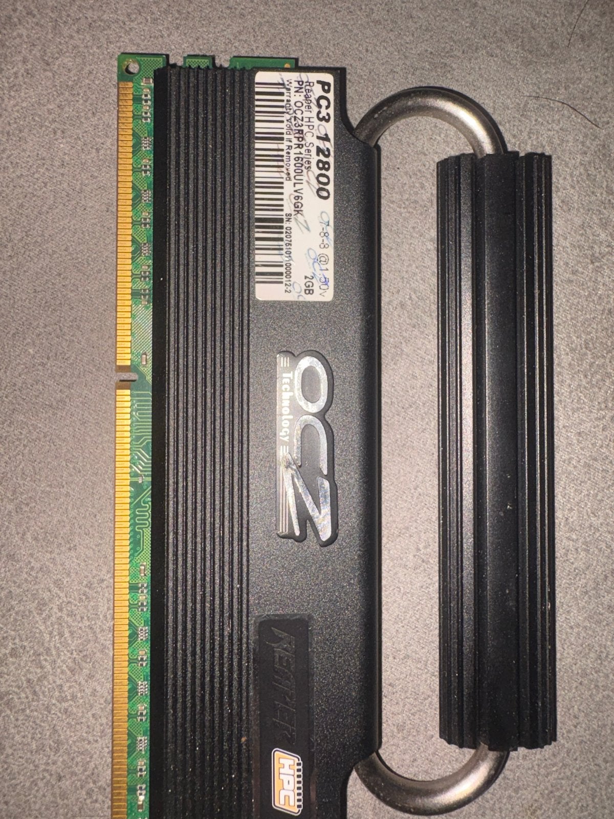 2x OCZ Reaper PC3-12800 2GB DDR3 RAM Geheugen, Gebruikt, DDR3, Ophalen of Verzenden, Desktop