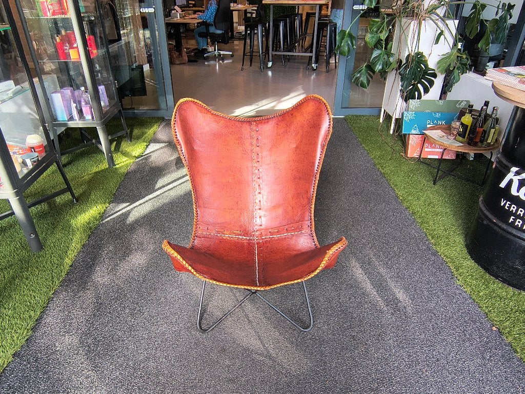 Vlinderstoel, Ophalen, Gebruikt, Overige kleuren, Leer