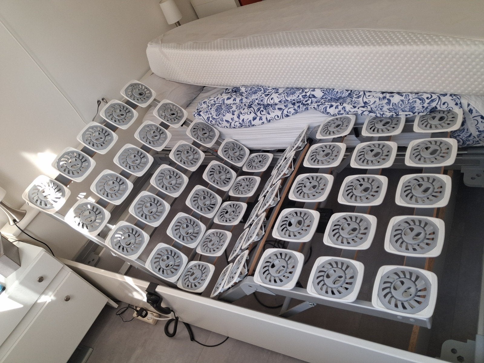 MDFbed  en matras met massage funcie 180x200, Ophalen, Tweepersoons, Bedbodem, 180 cm
