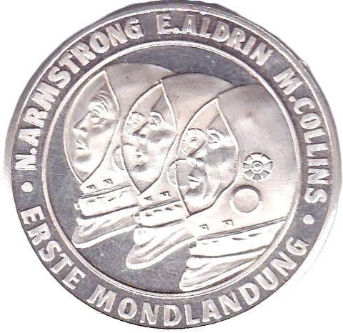 ERSTE MONDLANDUNG N. ARMSTROG - E. ALDRIN. - M. COLLINS, Postzegels en Munten, Penningen en Medailles, Ophalen of Verzenden, Overige materialen