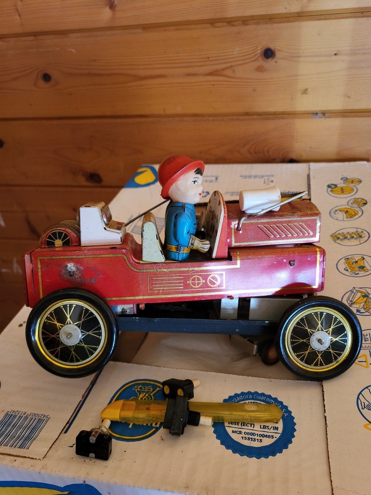 Defecte onderdelenauto - Vintage blikken speelgoed, Ophalen of Verzenden