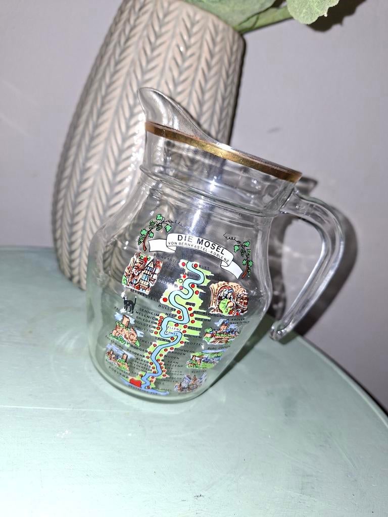 Vintage Duitse glazen schenkkan., Antiek en Kunst, Antiek | Glas en Kristal, Ophalen of Verzenden