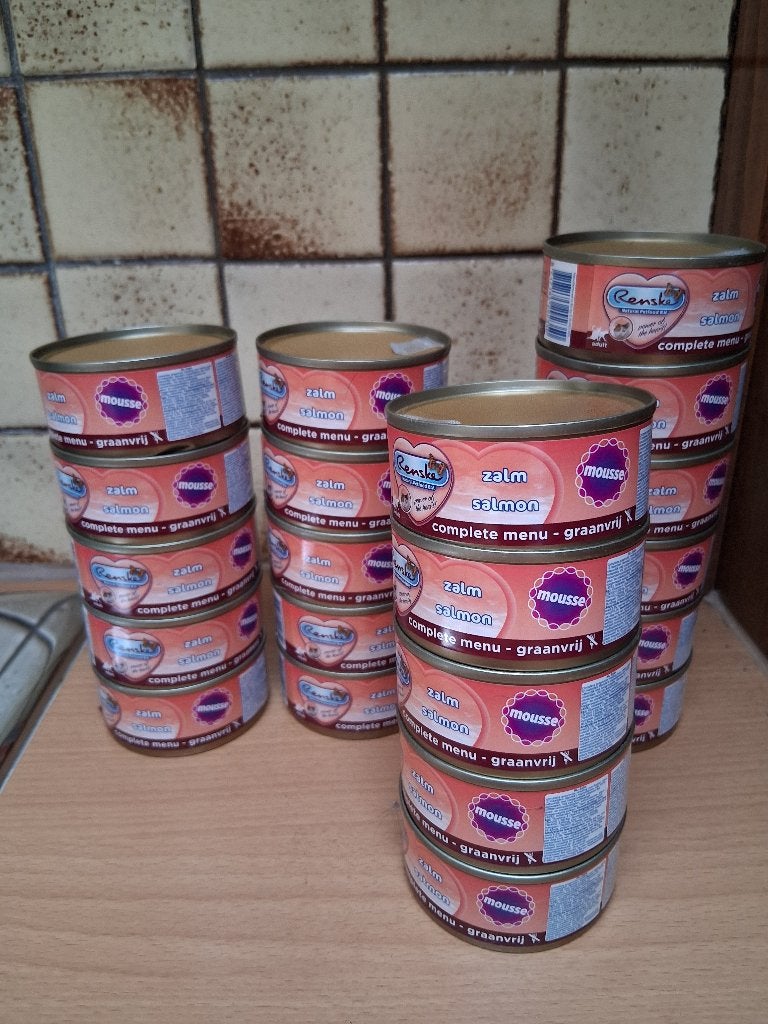 21 blikken renske zalm mousse, Dieren en Toebehoren, Ophalen of Verzenden, Kat
