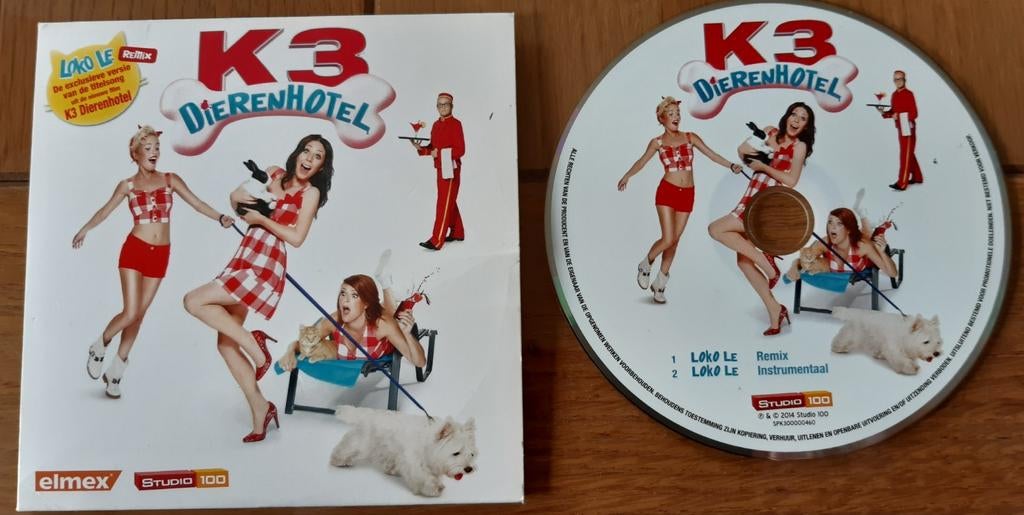 K3 Dierenhotel Loko Le Remix CD Single Studio 100 Elmex, Ophalen of Verzenden, Gebruikt