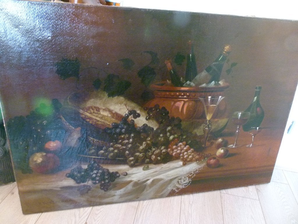 Prachtige stilleven  kunstschilder  R. KLUTMANN, Ophalen, Doek, Stilleven, Olieverf