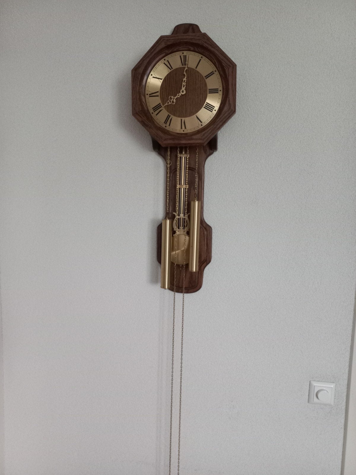 Mooie Jeka wandklok met messing gewichten - onderhoud nodig, Ophalen