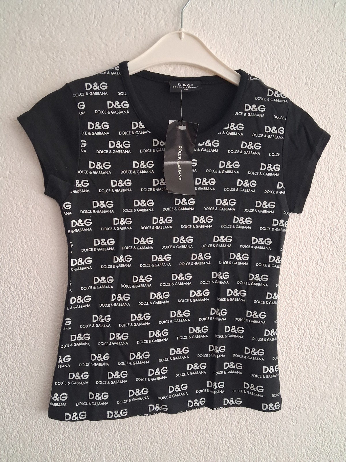 D&G Dolce & Gabbana T-shirt Zwart Maat 38/40 (M), Maat 38/40 (M), Dolce & Gabbana, Zwart, Nieuw