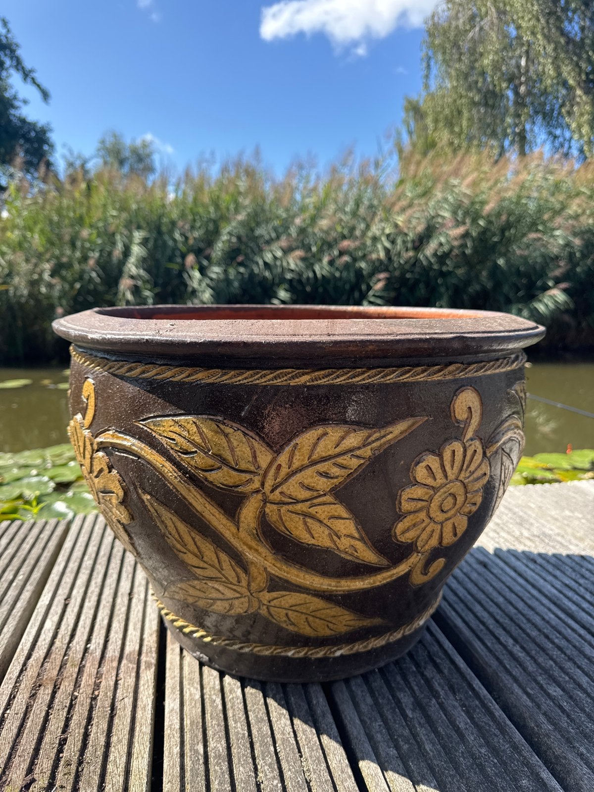 Grote japanse bloempot, Ophalen, Gebruikt, 40 cm of meer, Rond