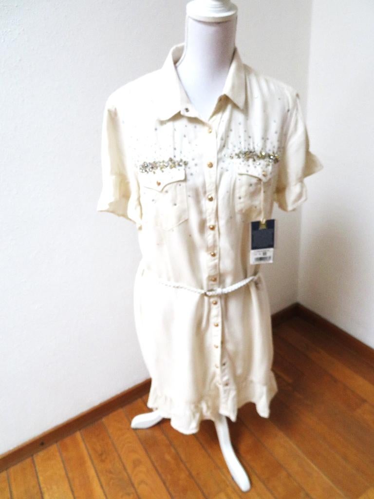 B32 DISHE nieuw met kaartje jurk room wit XL = 38 Ned, Maat 38/40 (M), Dishe, Wit, Nieuw