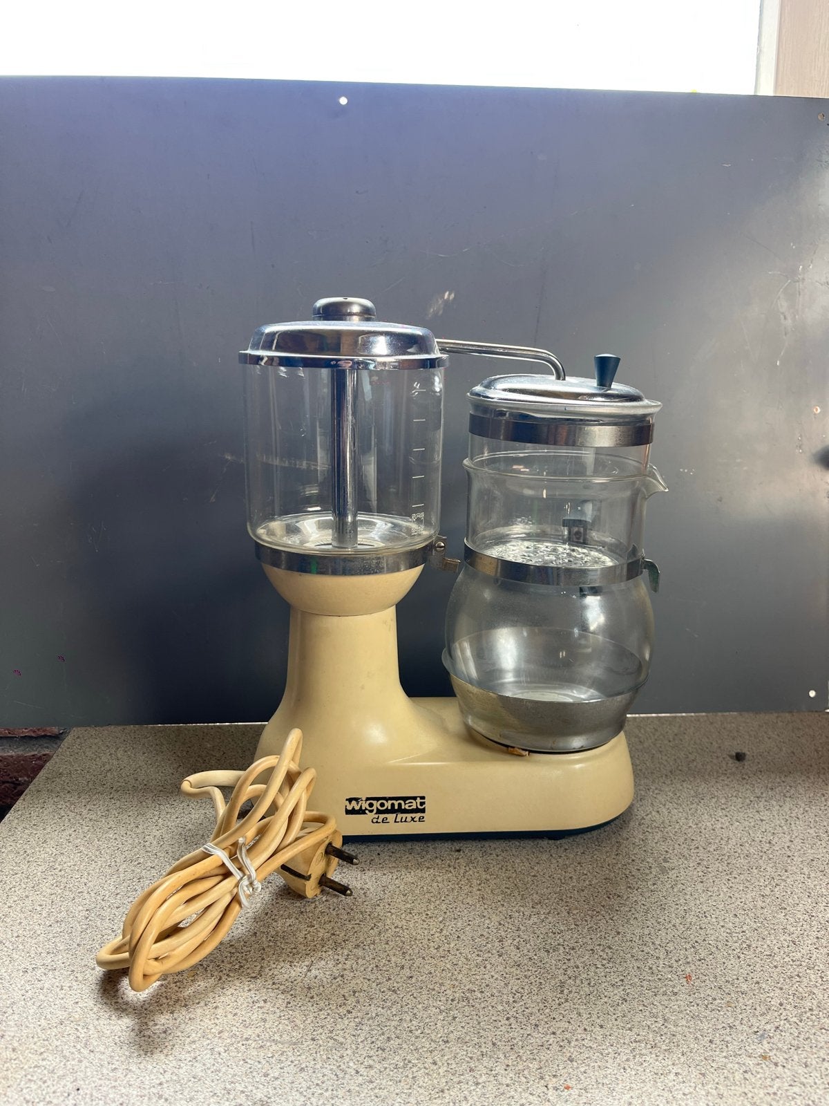Vintage Wigomat De Luxe Koffiezetapparaat - Zeldzaam!, Ophalen, Gebruikt, Koffiemachine, Gemalen koffie