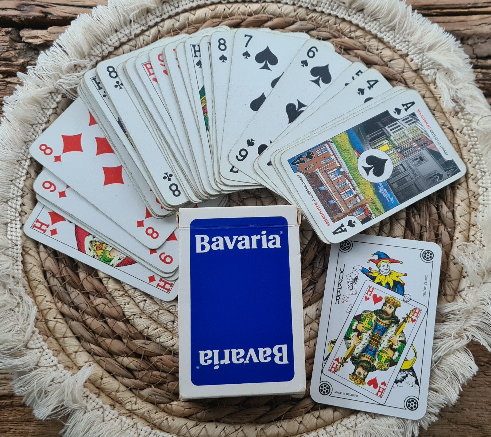Bavaria Speelkaarten - Vintage Kaartspel met Stadsgezichten, Een of twee spelers, Ophalen of Verzenden, Gebruikt, Bavaria