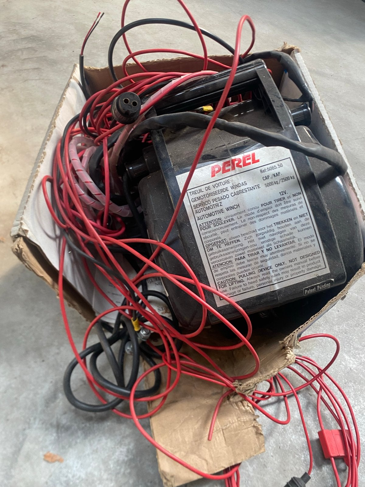 Elektrische lier 12V voor trailer - Perel 5000kg/2500kg, Ophalen, Gebruikt