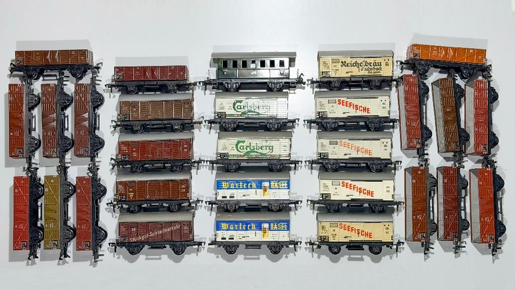 FLM: grote set van 28 "metalen" wagons + 1 extra wagon *H0*, Ophalen, Gebruikt, Gelijkstroom, Fleischmann