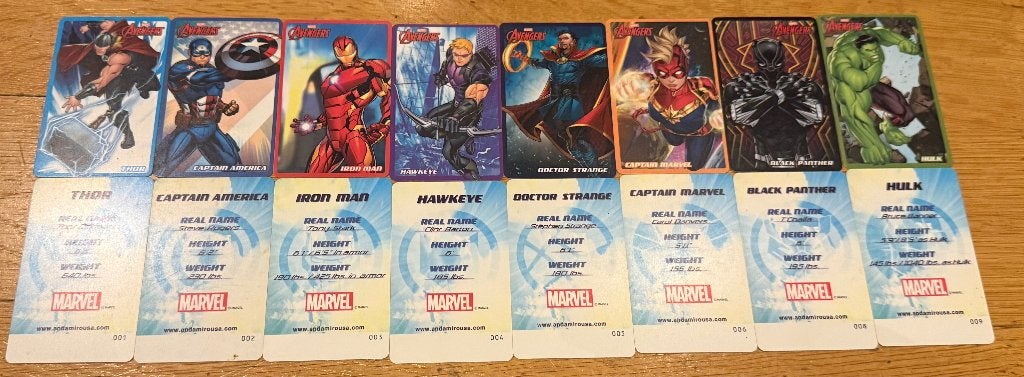 Marvel avengers coin pusher kaarten, Ophalen of Verzenden, Zo goed als nieuw, Meerdere kaarten
