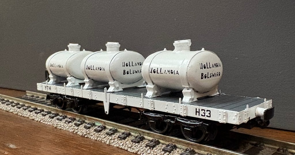 Werps NTM H33 Hollandia platte melktankwagen met 3 tanks, Overige merken, Gelijkstroom, Verzenden, Wagon