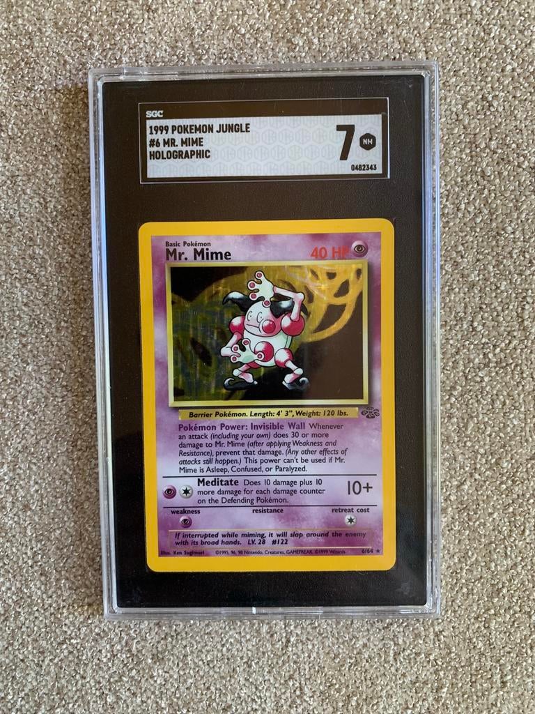 Mr. Mime Jungle Holo, Hobby en Vrije tijd, Verzamelkaartspellen | Pokémon, Ophalen of Verzenden, Zo goed als nieuw, Losse kaart