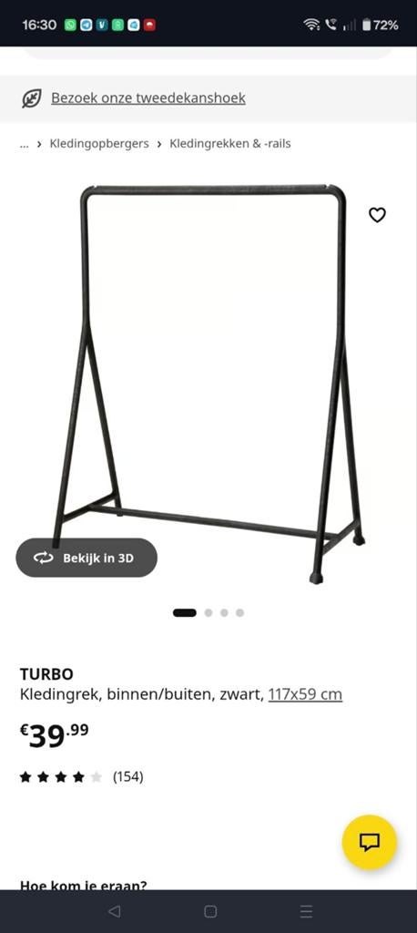 2 stuks kledingrekken Turbo ikea, Kleding | Dames, Kledingrekken, Ophalen