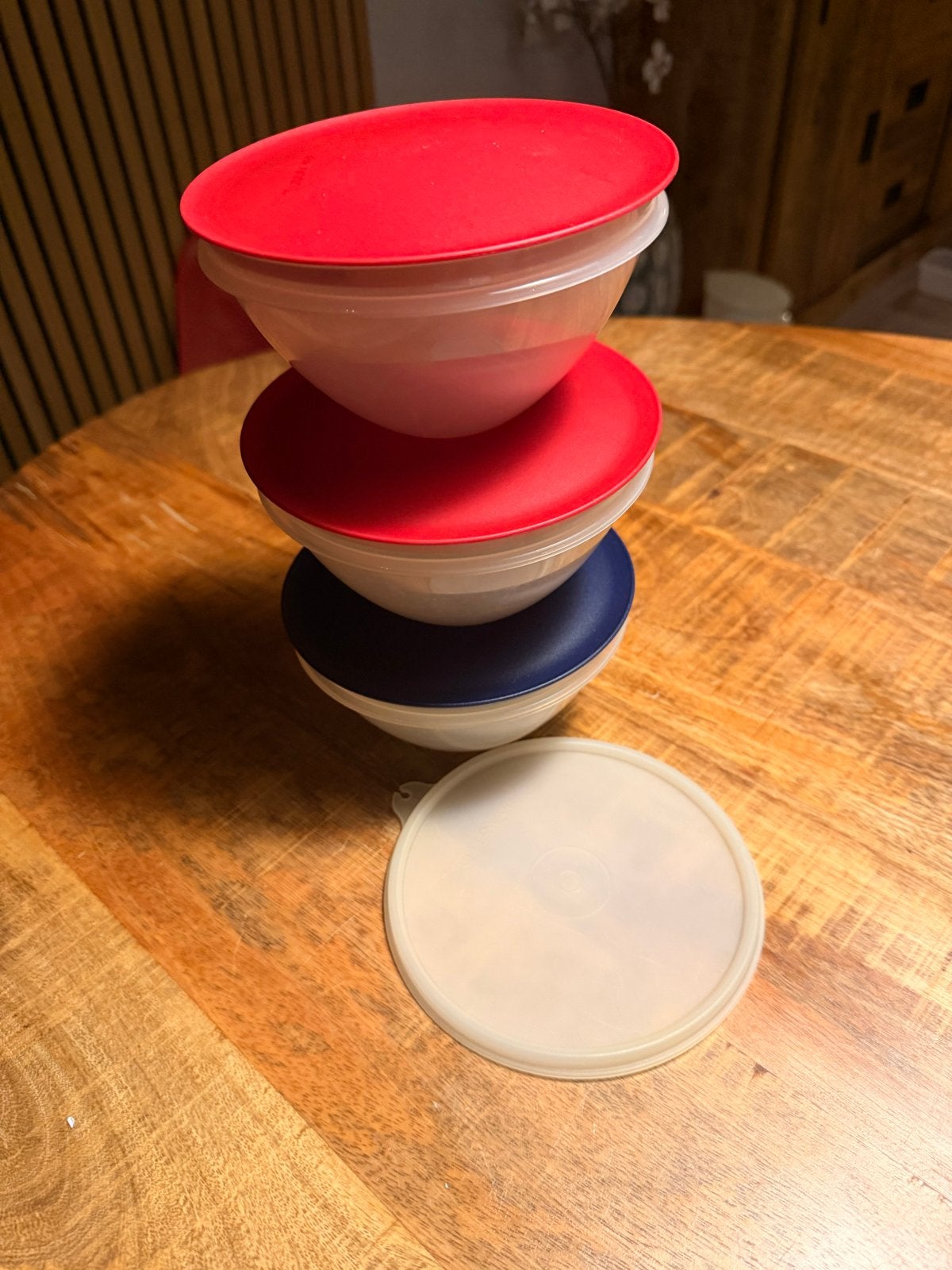 Tupperware kommen set met deksels, Huis en Inrichting, Gebruikt, Ophalen of Verzenden, Met deksel, Bak of Kom