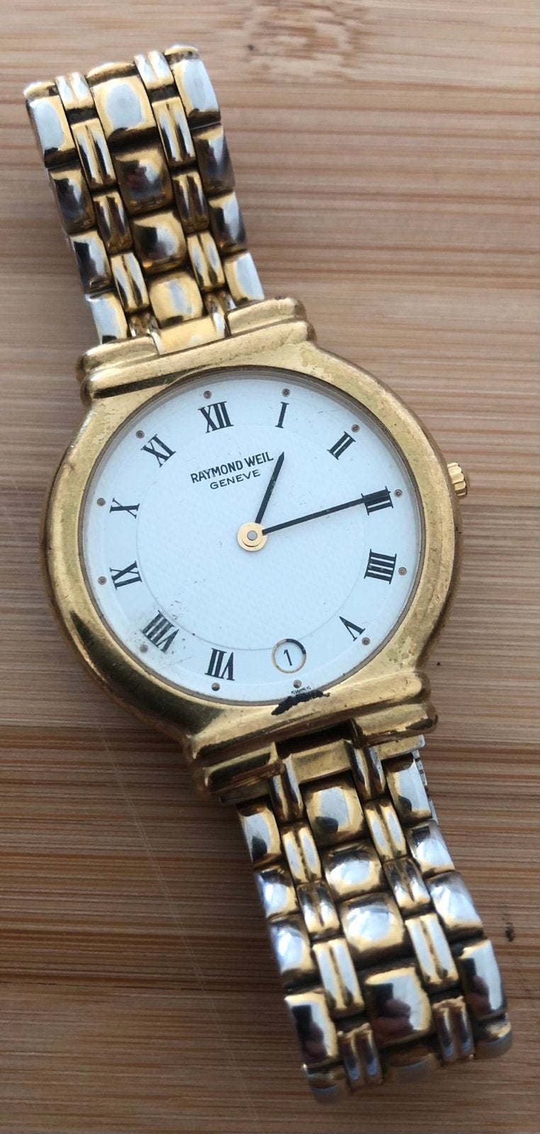 Raymond Weil 9132 Vintage Heren Horloge 18K Goud Electroplat, Overige merken, Met bandje, Polshorloge, Goud