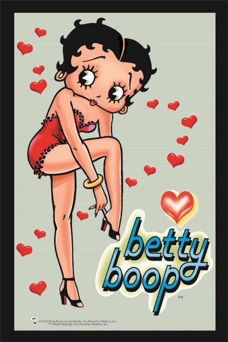 Betty Boop hartjes reclame spiegel wanddeco decoratie deco, Info@deconoord.nl, Deco Noord, Nieuw, Ophalen of Verzenden