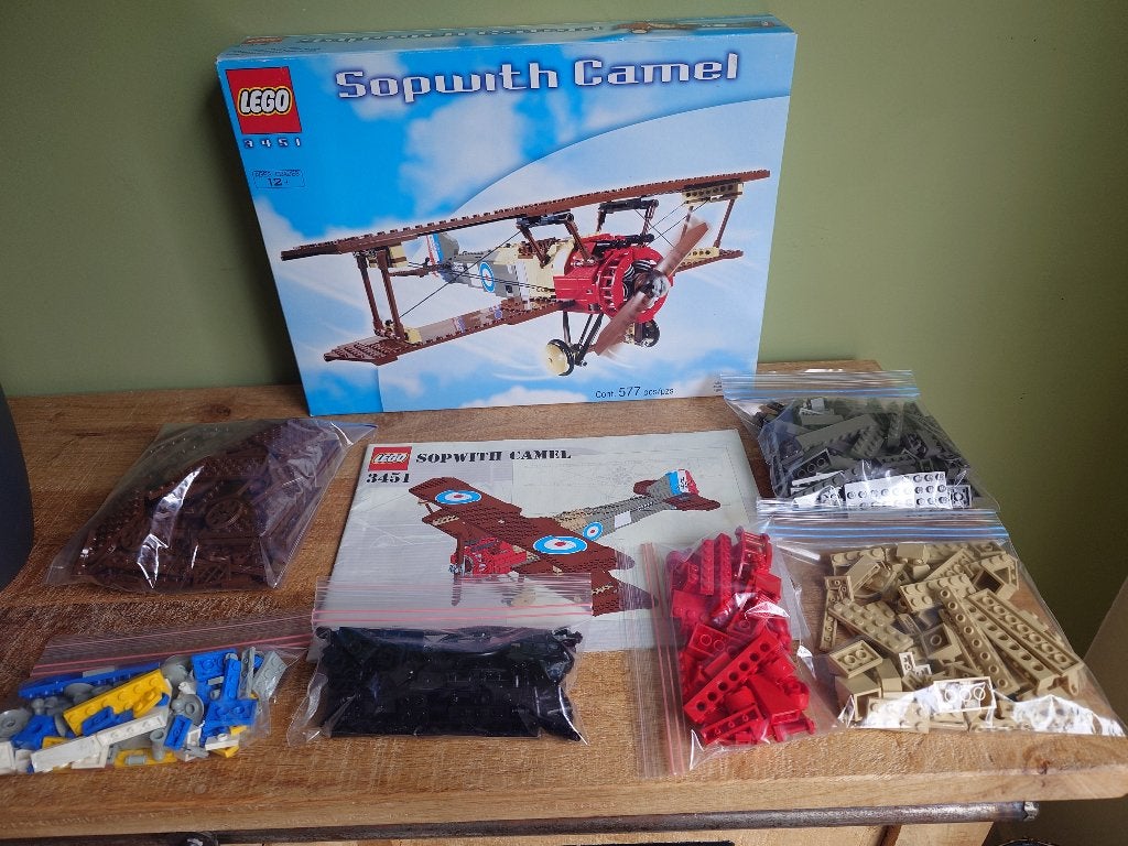 Lego Sculptures 3451 Sopwith Camel – met doos, Compleet, Overige thema's, Lego, Ophalen of Verzenden
