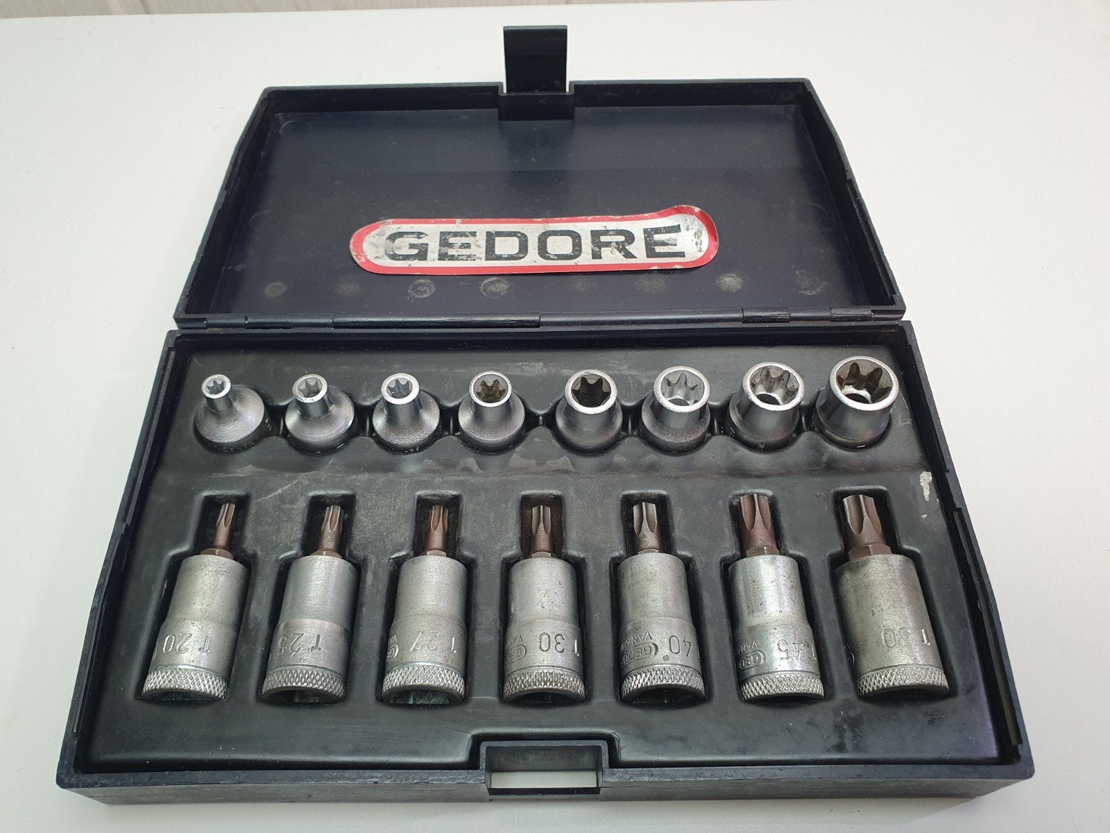 Gedore torx en etorx doppenset met 3/8" opname, WerkzRemscheider Str. 149 42899 Remscheid Duitsland, Gebruikt, Info@gedore.com