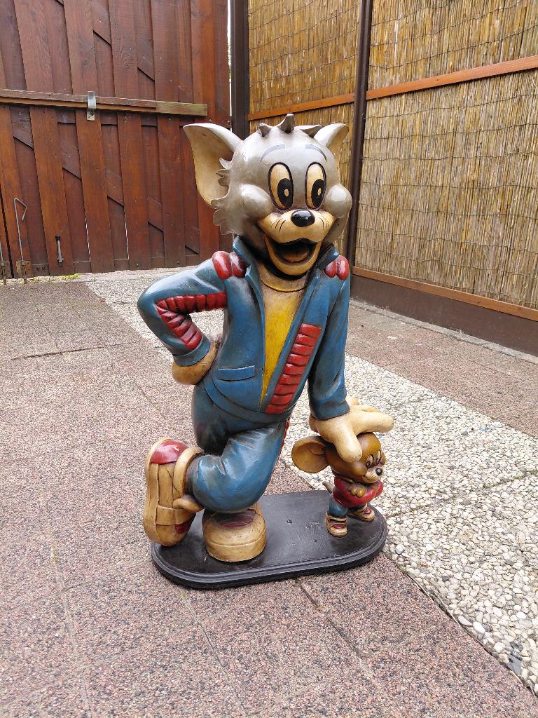 Groot Tom & Jerry beeld/decoratiebeeld – 65 cm hoog, Ophalen, Vintage, Meerkleurig, Overige materialen