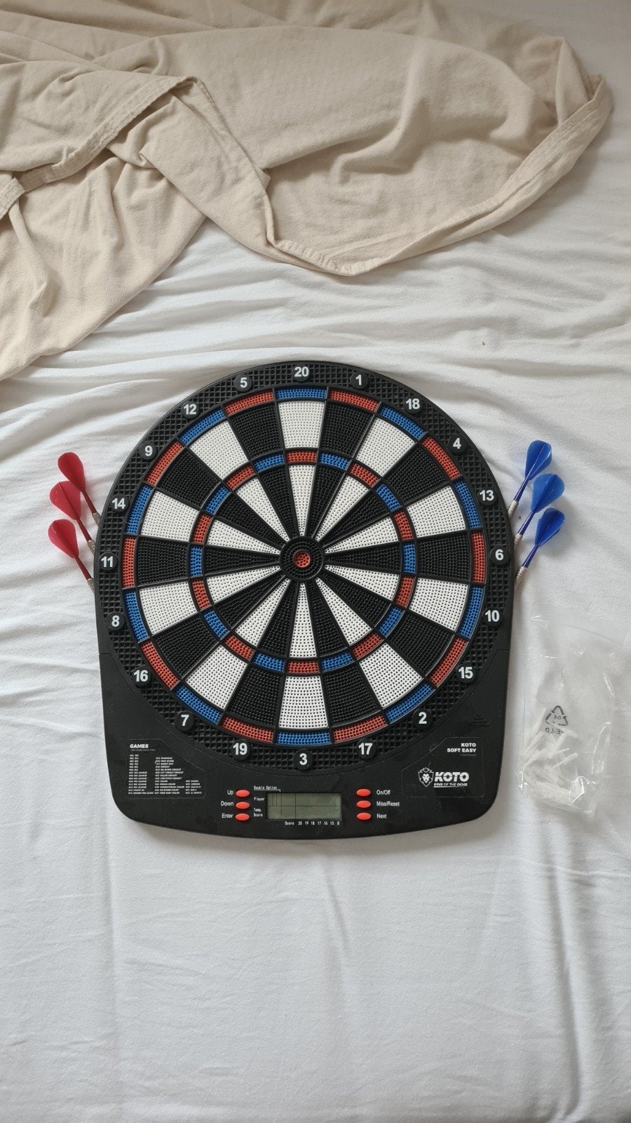 Elektronisch dartbord met geluid en 6 soft-tip pijlen, Sport en Fitness, Darts, Ophalen, Gebruikt, Dartbord met pijlen, Soft tip
