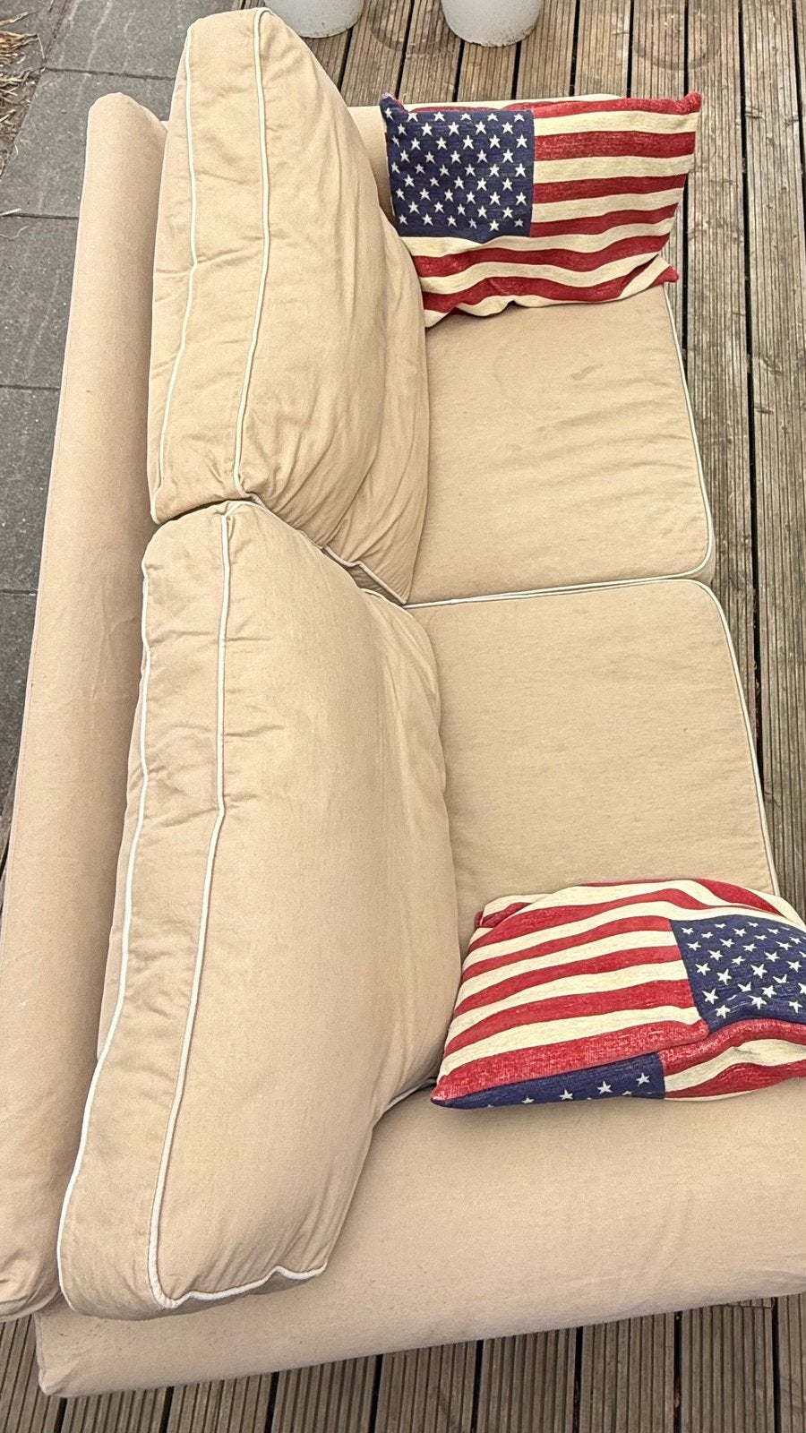Gratis af te halen Tweesits Ektorp beige, Ophalen, 150 tot 200 cm, Tweepersoons, 75 tot 100 cm