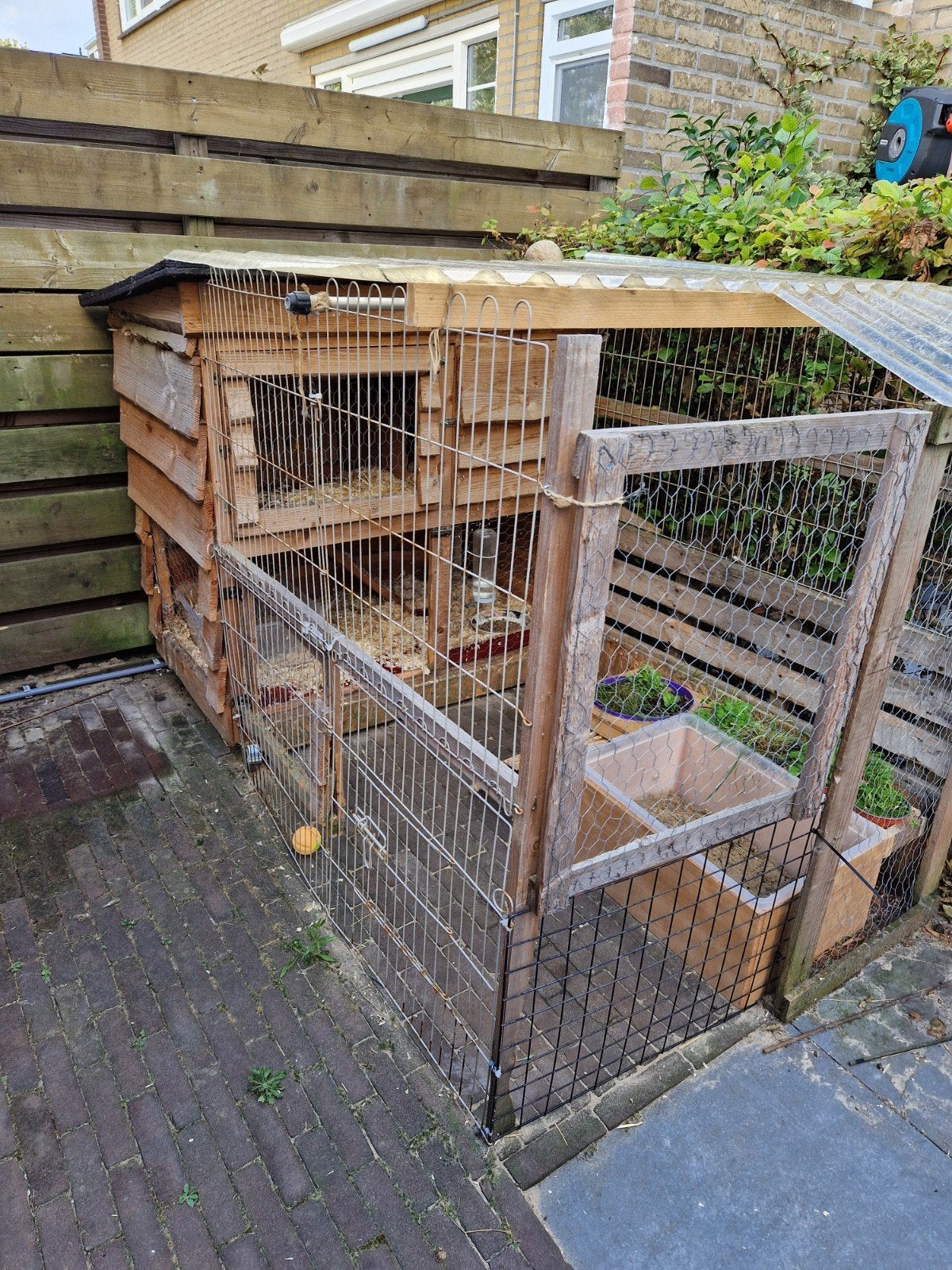 Konijnenhok, groot zelf gebouwd., Dieren en Toebehoren, Knaagdieren en Konijnen | Hokken en Kooien, Ophalen, Gebruikt