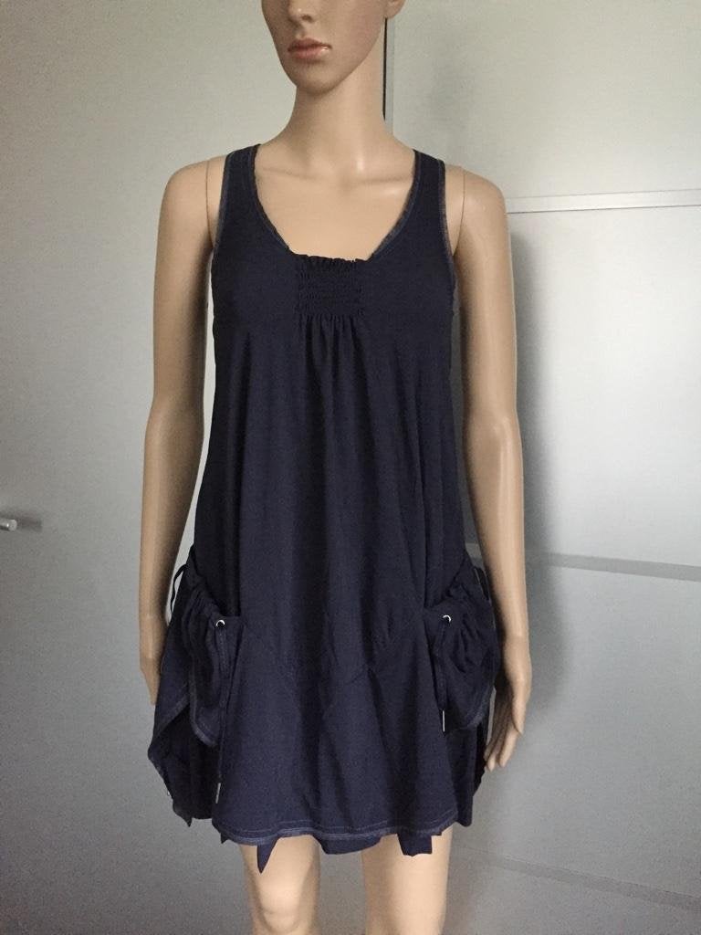 E1010 Mc Planet mt. S=36 jurk tuniek travelstof jurkje blauw, Kleding | Dames, Jurken, Mc Planet, Blauw, Ophalen of Verzenden