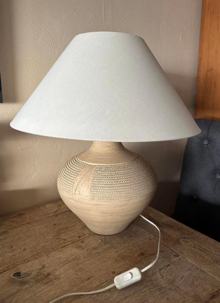 Vintage Indonesische tafellamp van aardewerk, Ophalen