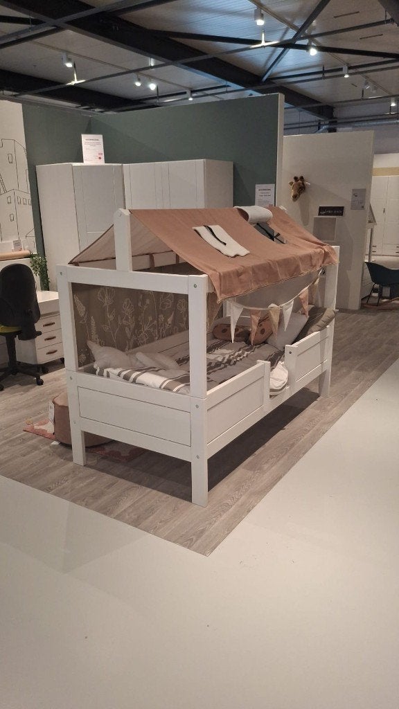 LIFETIME 4-in-1 Bed + Dakframe - 90x200 cm, 85 tot 100 cm, Zo goed als nieuw, 180 cm of meer, Ophalen